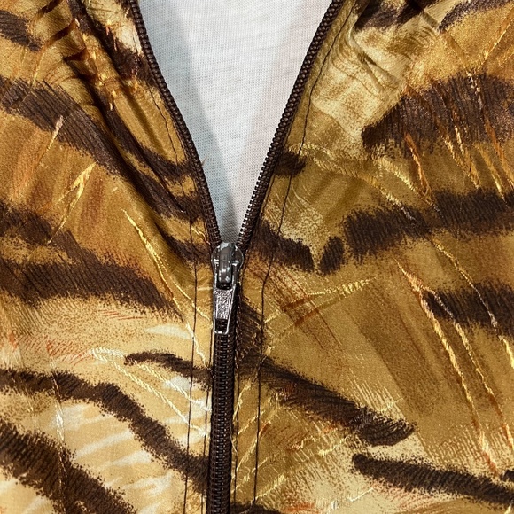 Kaktus Vintage 80s 90s Tiger Print Bomber Windbreaker Jacket - Picture 7 of 9